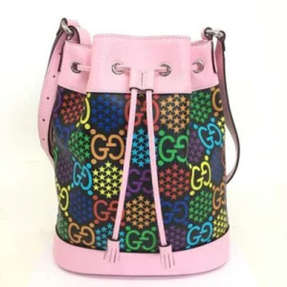 GUCCI GG Psychedelic Bucket Bag Shoulder Pink Multicolor